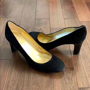 J.Crew Juliet Suede & Patent Leather Heels Black
